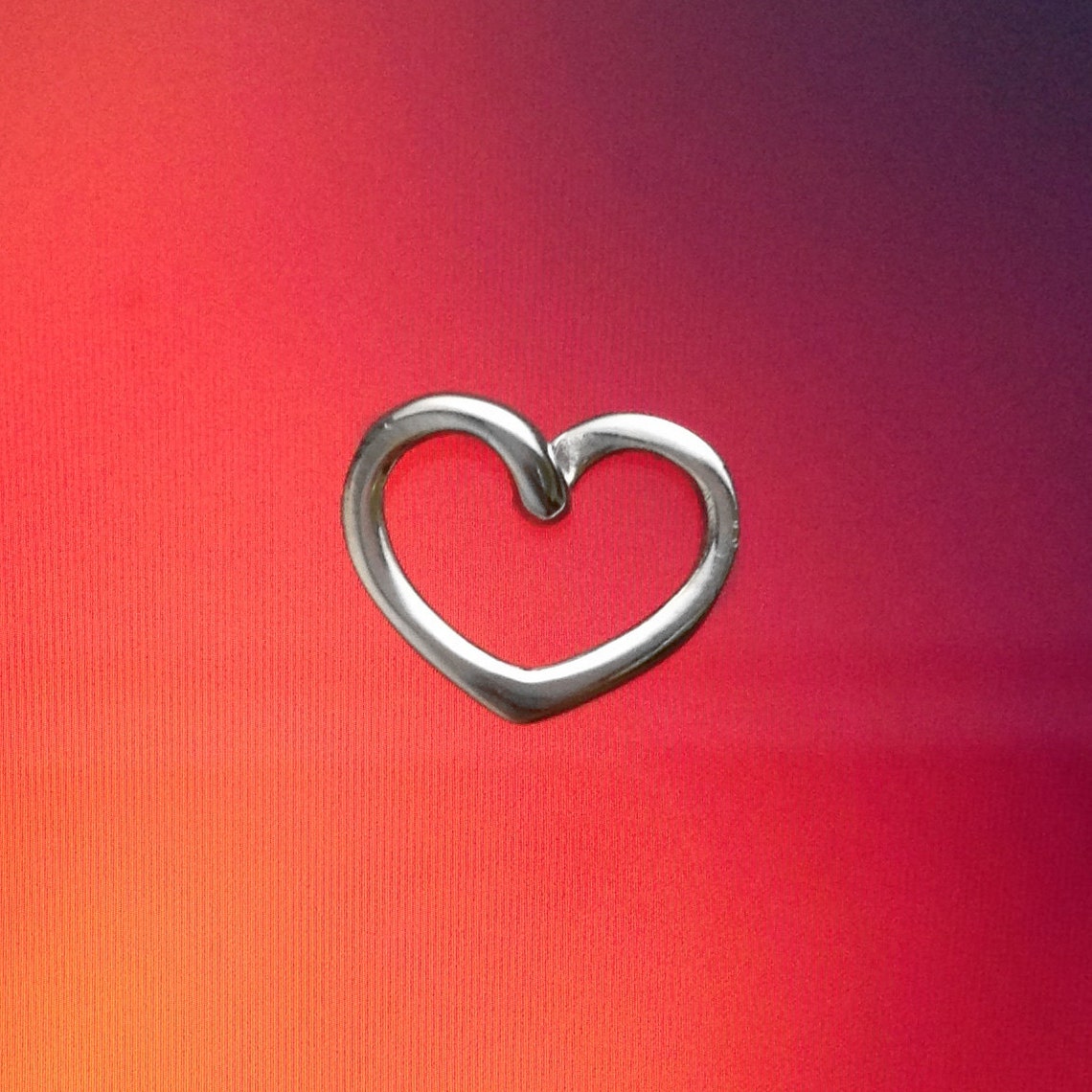 925 Sterling Silver Crystal Heart Open Ring
