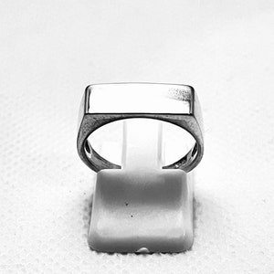 925 Solid Sterling Signet Rectangular Ring-Highly Polished Silver SIGNET Ring-Silver High polish Silver Ring-Silver Square SIGNETURE Ring