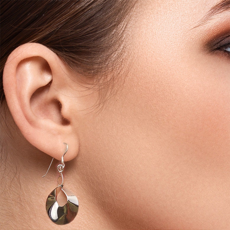 [wingbling] 925Silver☆Grania Twist earrings 925 Solid Sterling Silver Twisted Tear Drop Earrings