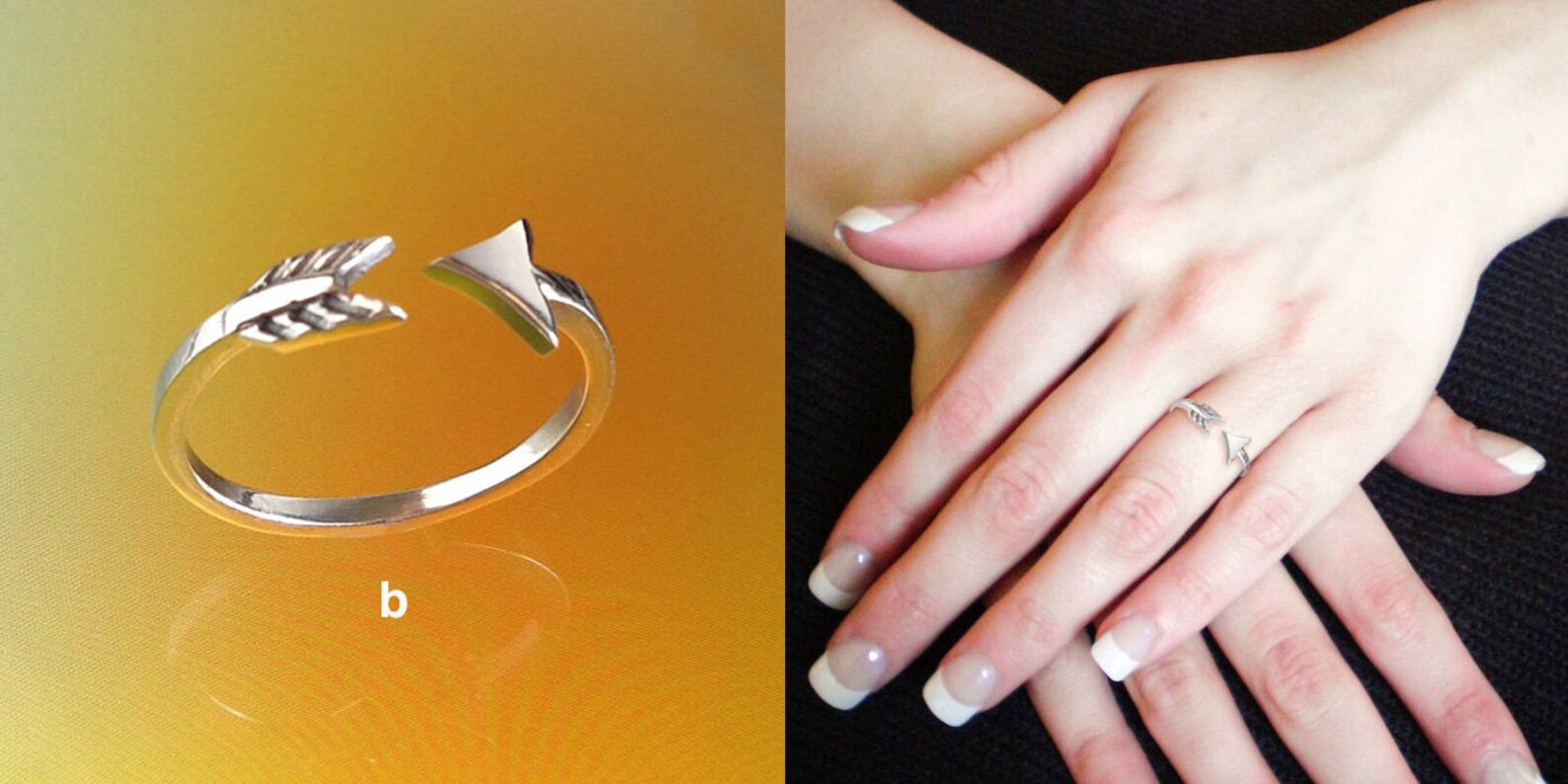 Sterling Silver Arrow Ring Dainty Stackable Arrow Ring