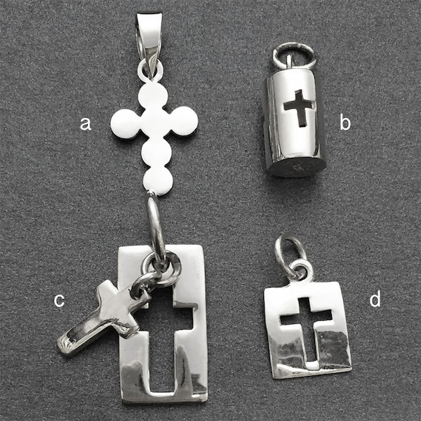 925 Solid Sterling Silver Cross Tag Pendant/Cross Pendant/Polished