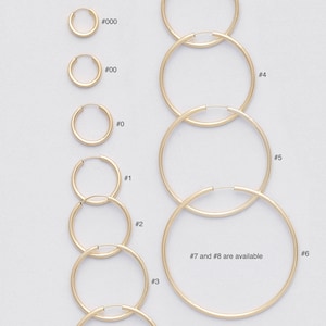 2 mm PUSH BACK Closure-Gold Filled Endless Hoop Earrings-PLAIN-Gold Filled Hoop-Infinity Hoops-Selling by One pair