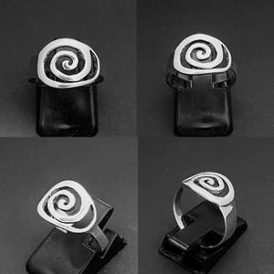 925 Solid Silver SWIRL Ring/Swirl Silver Ring/Small SPIRAL Silver Ring/ 925 Sterling Silver Ring/ Oxidized A