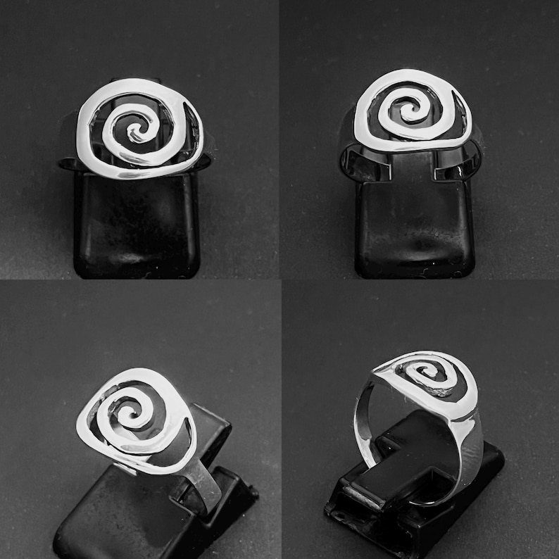 925 Solid Silver SWIRL Ring/Swirl Silver Ring/Small SPIRAL Silver Ring/ 925 Sterling Silver Ring/ Oxidized A