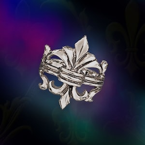 925 Solid Silver FLEUR DE LIS Ring/ Fleur De Lis Silver Ring/Fleur-De-Lis Silver Oxidized Ring/Statement Oxidized Ring