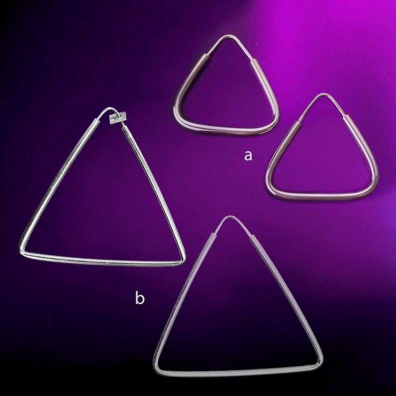925 Solid Sterling Silver Triangle Earrings HookDanglingPolishedTri-angle Earrings