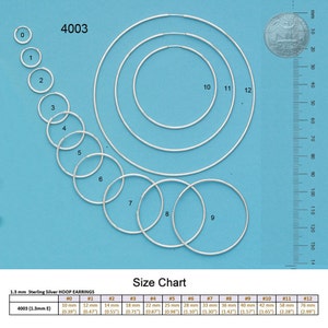 925 Solid Sterling Silver 1.3 mm Earrings /Endless Hoop Earrings