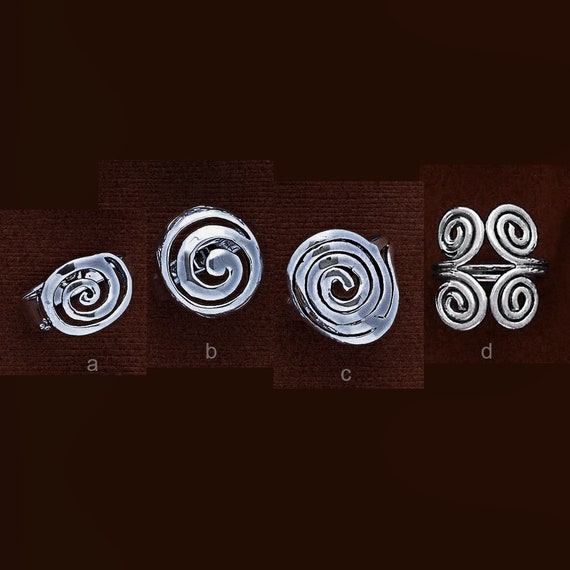 925 Solid Silver SWIRL Ring/Swirl Silver Ring/Small SPIRAL Silver Ring/ 925 Sterling Silver Ring/ Oxidized