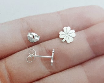 925 Solid Sterling Silver CLOVER Earrings- Clover Stud earrings- Polished - Clover Studs