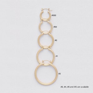 3 mm PATTERNED-LATCH BACK Closure-Gold Filled Endless Hoop Earrings-Gold Filled Hoop-infinity Hoops-Selling by One pair