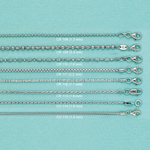 D-2) 925 Solid Sterling Silver Chain Necklaces-Rhodium Plated Over Solid Silver-Darkish-Pendant Chains-Italian Solid Sterling Silver Chains