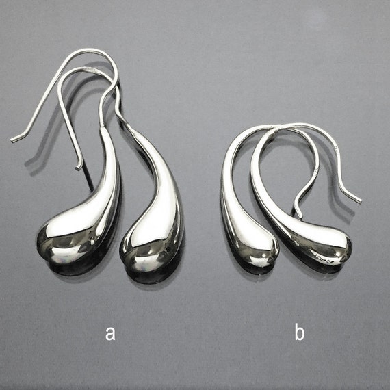 925 Solid Sterling Silver Triangle Earrings HookDanglingPolishedTri-angle Earrings