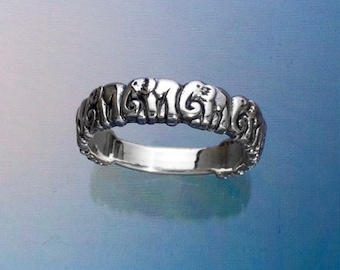 925 Solid Sterling ELEPHANT Ring-Elephant Rounded Ring-Marching Elephant Ring-Oxidized Ring