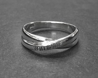 925 Solid Sterling YOU & ME Ring-You and Me Ring-Love Promise Ring-Infinity Ring