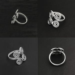 925 Solid Silver SWIRL Ring/Swirl Silver Ring/Small SPIRAL Silver Ring/ 925 Sterling Silver Ring/ Oxidized D