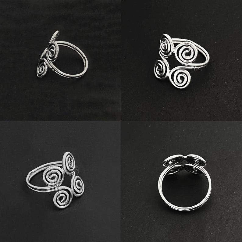 925 Solid Silver SWIRL Ring/Swirl Silver Ring/Small SPIRAL Silver Ring/ 925 Sterling Silver Ring/ Oxidized D