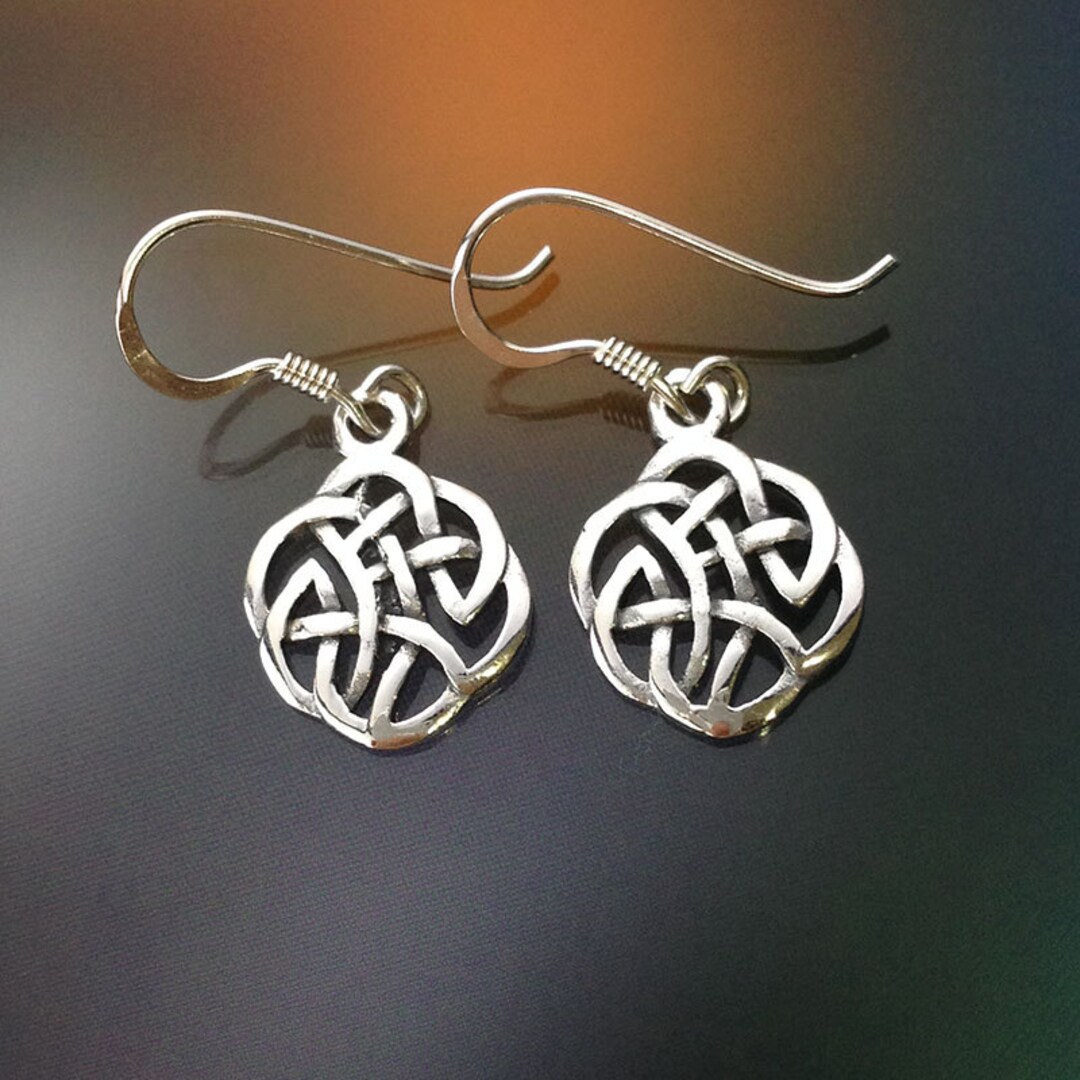 925 Solid Sterling Silver CELTIC FLORAL KNOT Earrings/celtic Knot ...