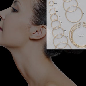 2 mm LATCH BACK Gold Filled Endless Hoop Earrings-PLAIN-Gold Filled Hoop-Infinity Hoops-Selling by One pair