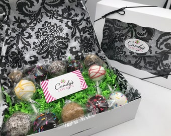 You Choose Flavor Assortment Cake Pop Box (non-custom) Decorated Based on Flavor