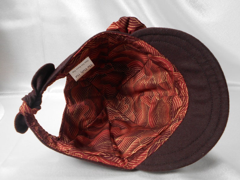 Mahogany Red Rosette Wool Women\u2019s Newsboy Cap Hat adjustable warm handmaid woman hat rose button motif