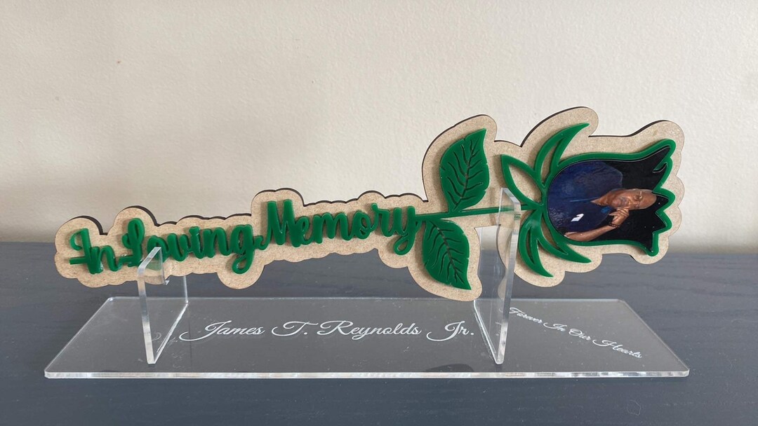 Memorial Photo Rose With Stand - Etsy