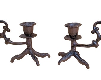 Iron and wood Chime candle holder