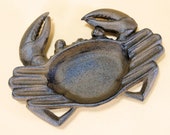 Cast Iron Crab Ashtray 9 quot wide Nautical decor for cigars and cigarettes soap dish