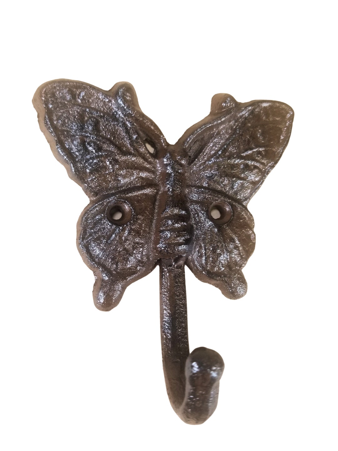 3 Pc Butterfly Wall Hooks Cast Iron Rustic Brownfinish W/hardware Etsy