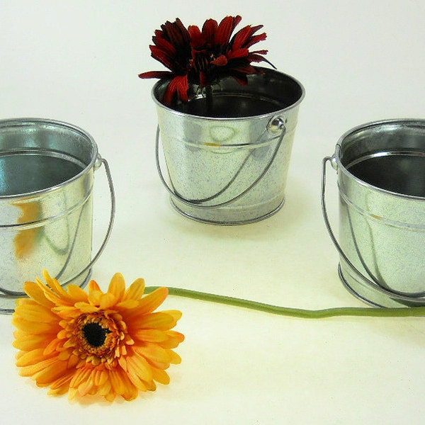20" Tall Galvanized Flower Bucket Etsy