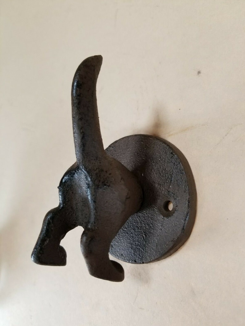 5 Pc Cast Iron Dog Tail Wall Hooks W/ Hardware Etsy