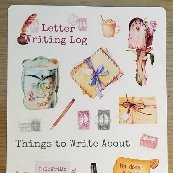 Letter Writing Fun Stickers for Dot Journals and Planners (InCoWriMo, Correspondence)