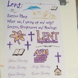 Lent Stickers for Dot Journal, Erin Condren, planners