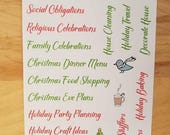 Christmas planning stickers for Dot Journal