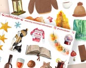 Hygge Sticker Bundle: Cozy Autumn & Winter Planner Stickers