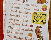 Thanksgiving Planning | Dot Journal Accessories | Thanksgiving Dinner Stickers