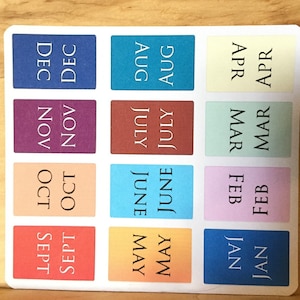 Month Tab Stickers for Dot Journal