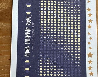 2024 Moon Phase Stickers for Dot Journals and Planners