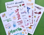 Holiday Planner Stickers: Seasonal Dot Journal Accessories