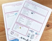 Trip Planning Stickers for Dot Journal