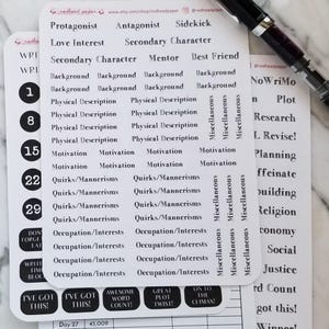 PrepTober NaNoWriMo Plotter Bundle: Novel Planning + Character Development + Calendar + Word Count Tracker | Writer's Notebook