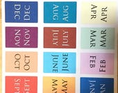 Month Tab Stickers for Dot Journal