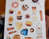 Autumn Hot Drinks Stickers: Cottagecore Planner, Journal Accessories