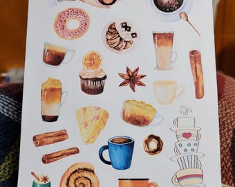 Autumn Hot Drinks Stickers: Cottagecore Planner, Journal Accessories