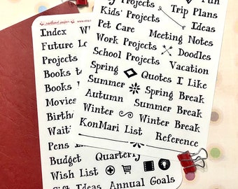 Dot Journaling Set-up Stickers | Begin Dot Journaling | Collection Name Stickers