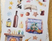 Hygge cozy stickers for Dot Journals and planners