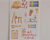 Art Fun Stickers for Dot Journals and Planners (painting, sketching)