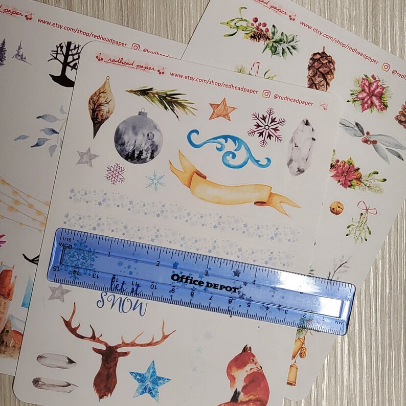 Winter Journaling Stickers Hygge Dot Journal Accessories Planner Stickers Winter Cottagecore image 4