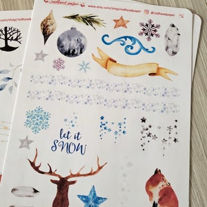 Winter Journaling Stickers Hygge Dot Journal Accessories Planner Stickers Winter Cottagecore image 2