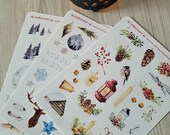 Winter Journaling Stickers: Cottagecore Planner Accessories