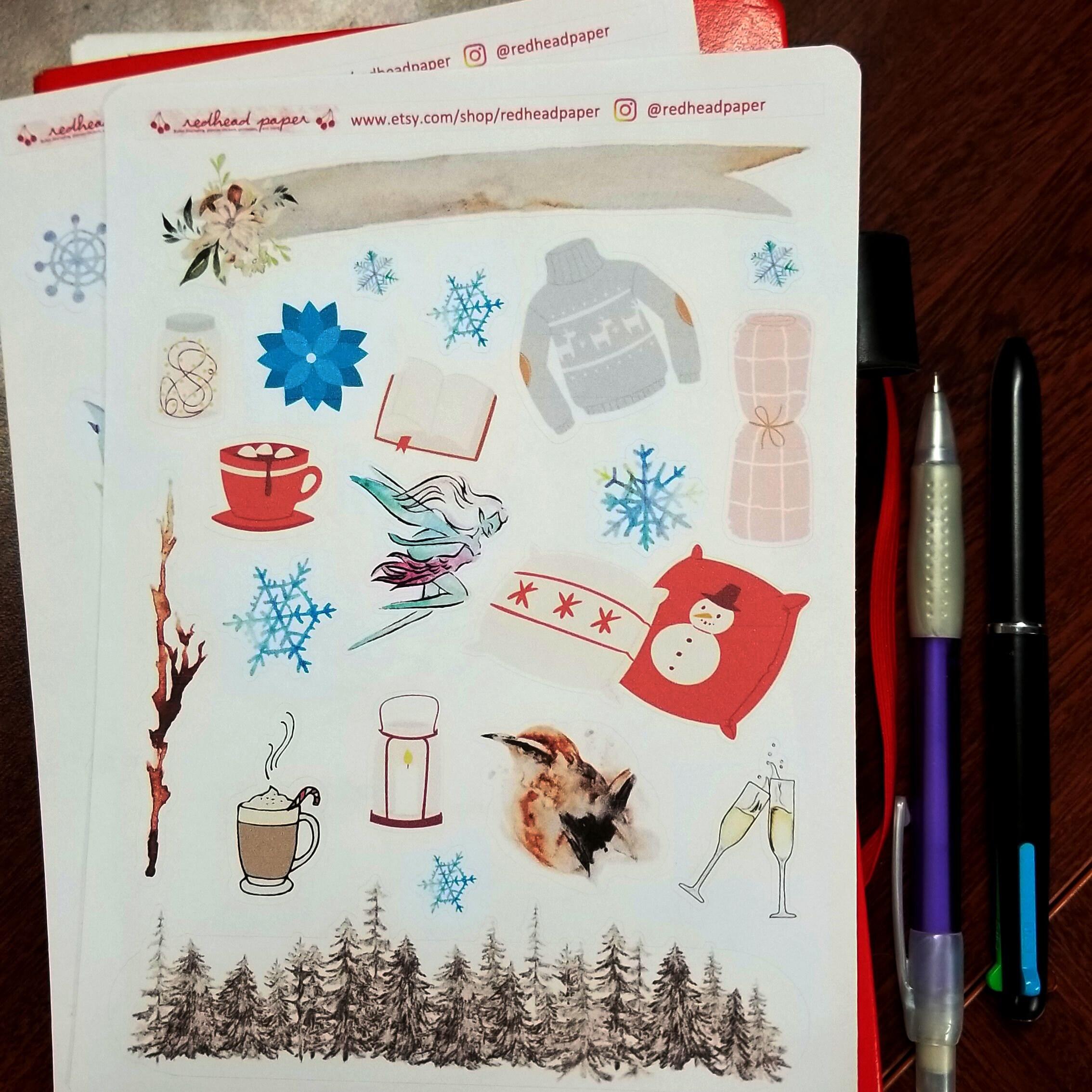 January Decorative Stickers | Hello January | Winter-themed Dot Journal ...